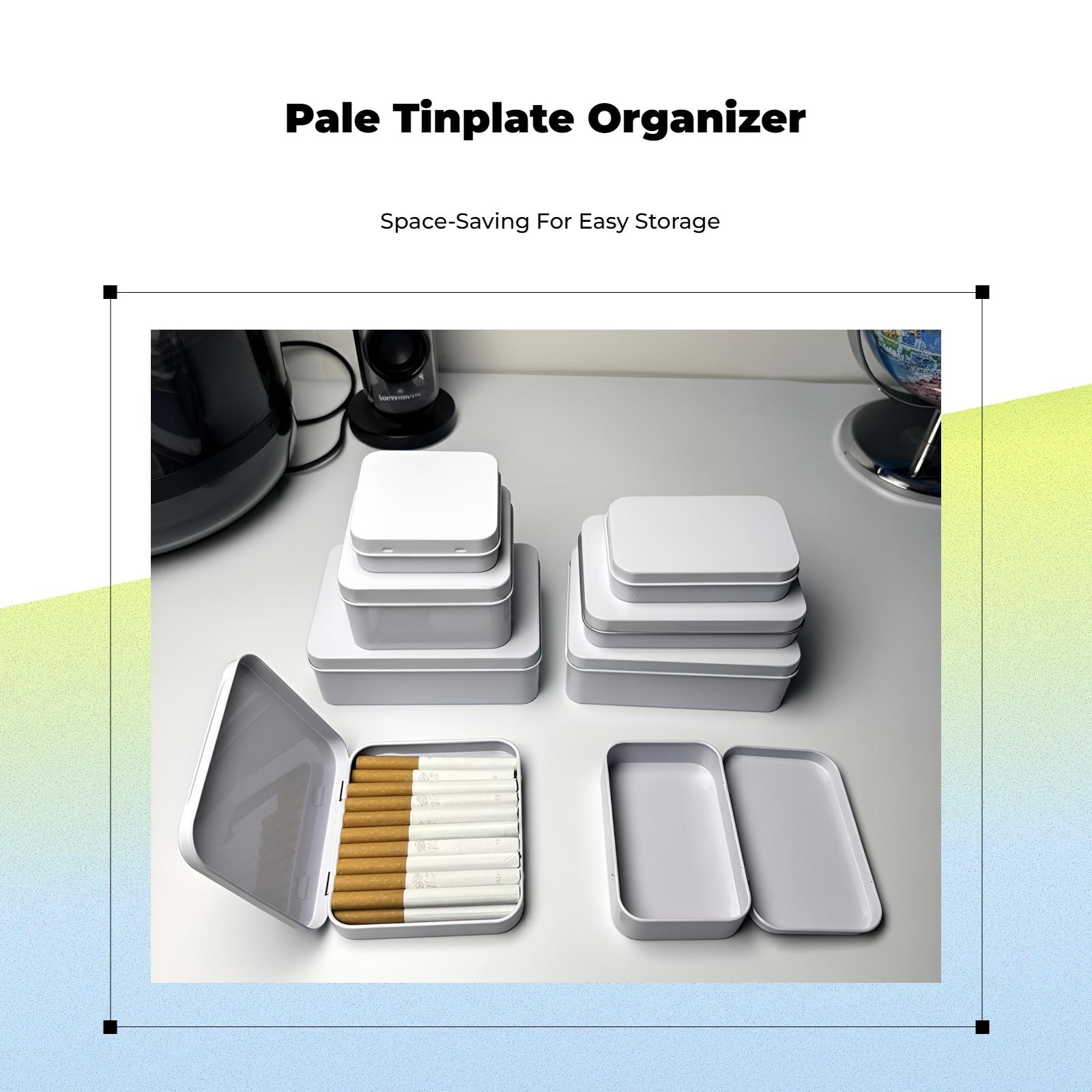 Tin Container Lid - Caixa de Armazenamento de Metal para